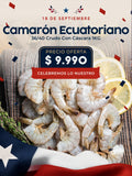 Camarón Ecuatoriano Vannamei 36/40 Crudo con Cáscara 1Kg