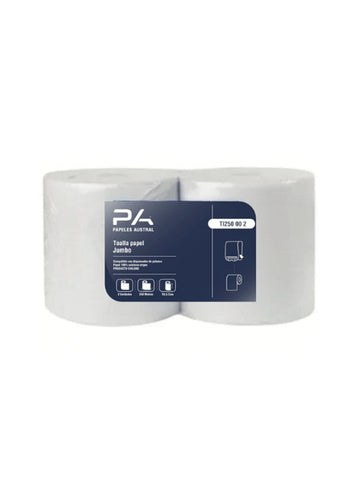 Rollo Toalla Papel 250 Mts. Jumbo Extra Blanca 2 un.