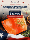 Porción Salmón Premium con piel 200-300 grs. 1kg